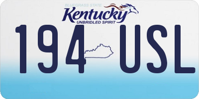 KY license plate 194USL