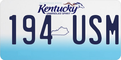 KY license plate 194USM