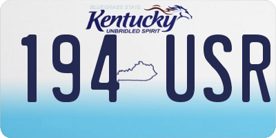 KY license plate 194USR