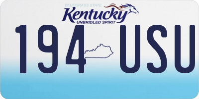 KY license plate 194USU