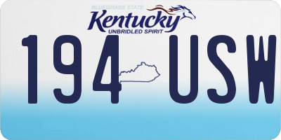 KY license plate 194USW
