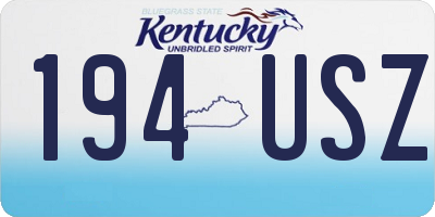KY license plate 194USZ