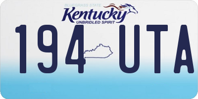 KY license plate 194UTA