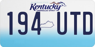 KY license plate 194UTD
