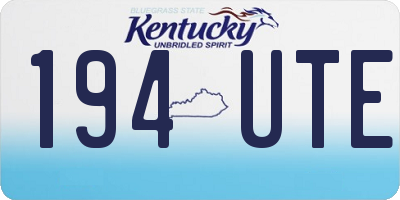 KY license plate 194UTE