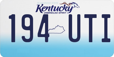 KY license plate 194UTI