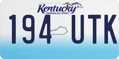 KY license plate 194UTK