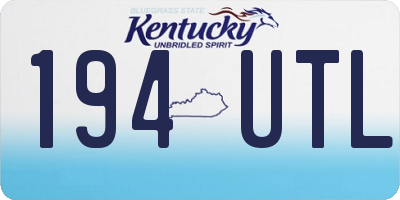 KY license plate 194UTL