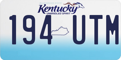 KY license plate 194UTM