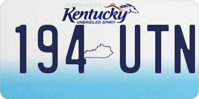 KY license plate 194UTN