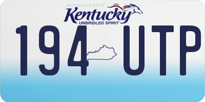 KY license plate 194UTP