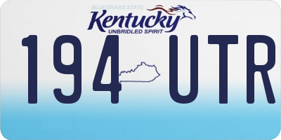 KY license plate 194UTR