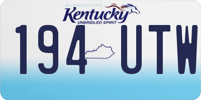 KY license plate 194UTW