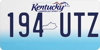 KY license plate 194UTZ