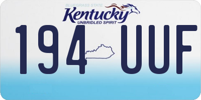 KY license plate 194UUF
