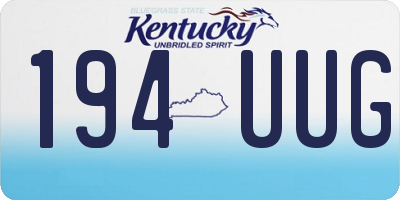 KY license plate 194UUG