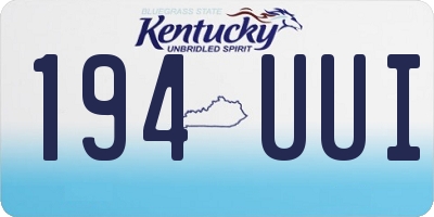 KY license plate 194UUI