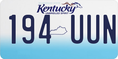KY license plate 194UUN