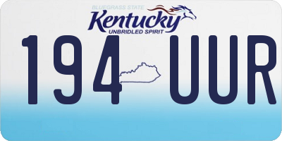 KY license plate 194UUR