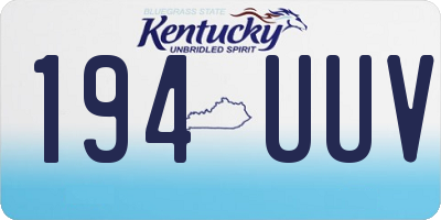 KY license plate 194UUV