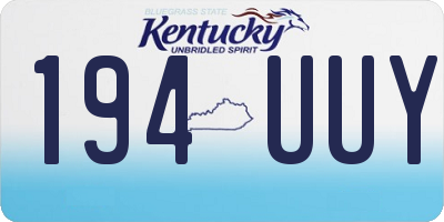 KY license plate 194UUY