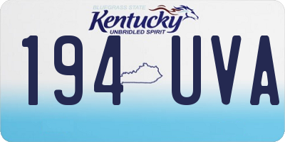 KY license plate 194UVA