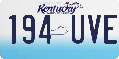 KY license plate 194UVE