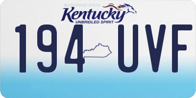 KY license plate 194UVF
