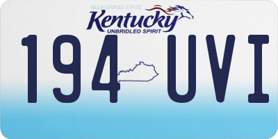 KY license plate 194UVI