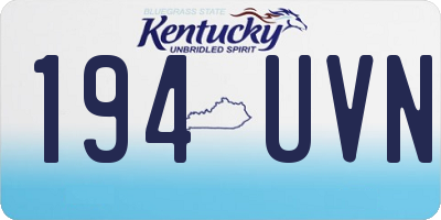 KY license plate 194UVN
