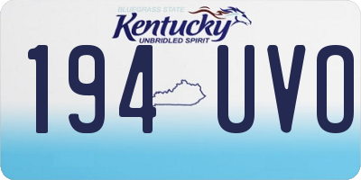 KY license plate 194UVO