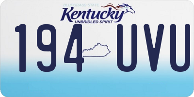 KY license plate 194UVU