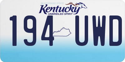 KY license plate 194UWD