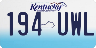 KY license plate 194UWL