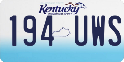 KY license plate 194UWS