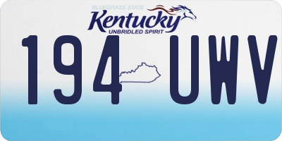 KY license plate 194UWV