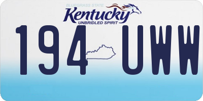 KY license plate 194UWW