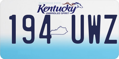 KY license plate 194UWZ