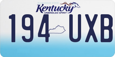 KY license plate 194UXB