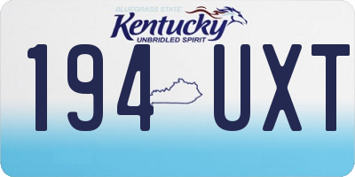 KY license plate 194UXT