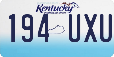 KY license plate 194UXU