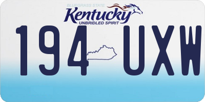 KY license plate 194UXW