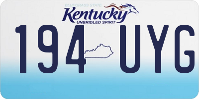 KY license plate 194UYG