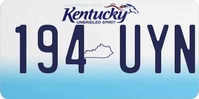 KY license plate 194UYN
