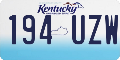 KY license plate 194UZW