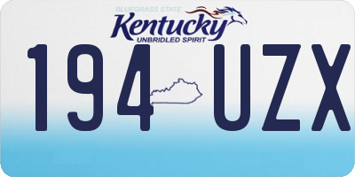 KY license plate 194UZX
