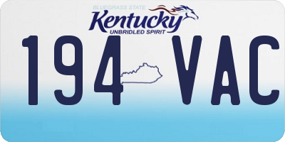 KY license plate 194VAC