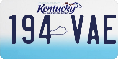 KY license plate 194VAE
