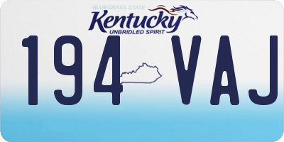 KY license plate 194VAJ
