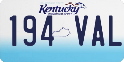 KY license plate 194VAL